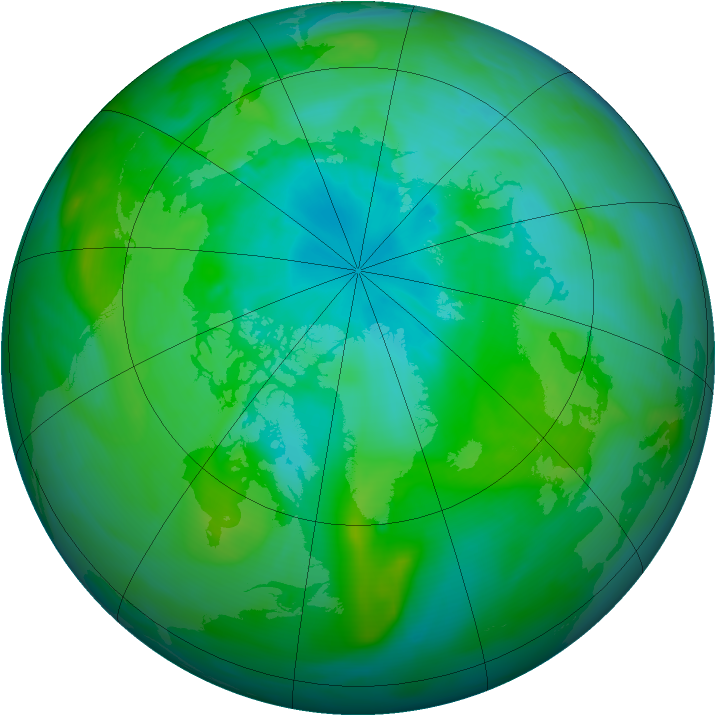 Arctic ozone map for 05 August 2005